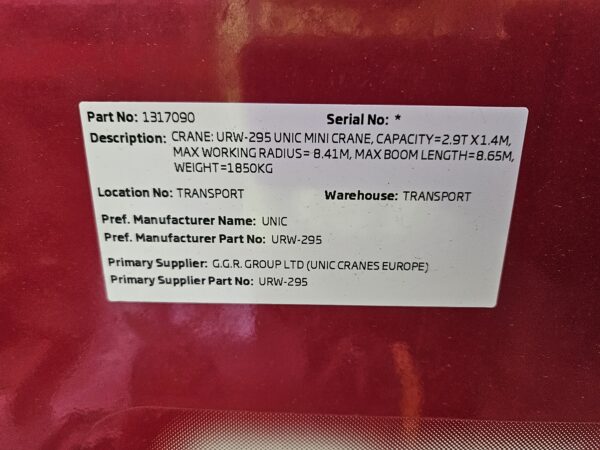 Spider Crane URW 295 Stock 5055 - Image 7